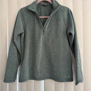Eddie Bauer Women's Green Quarter-Zip Sweatshirt